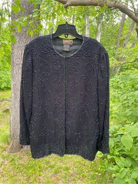 Black Beaded Evening Jacket